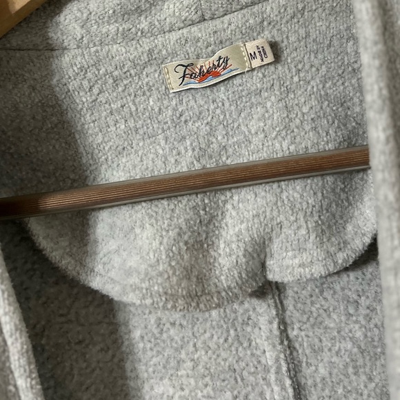 FAHERTY Gray Open Striped Cardigan Sweater - Picture 3 of 8